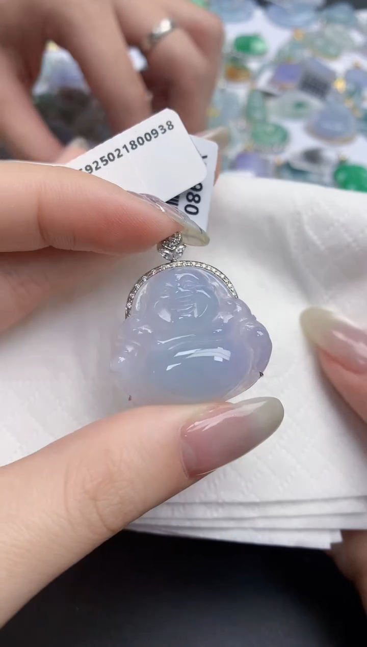 【闪购商品】翡翠颈饰18K金镶嵌天然缅甸翡翠A货