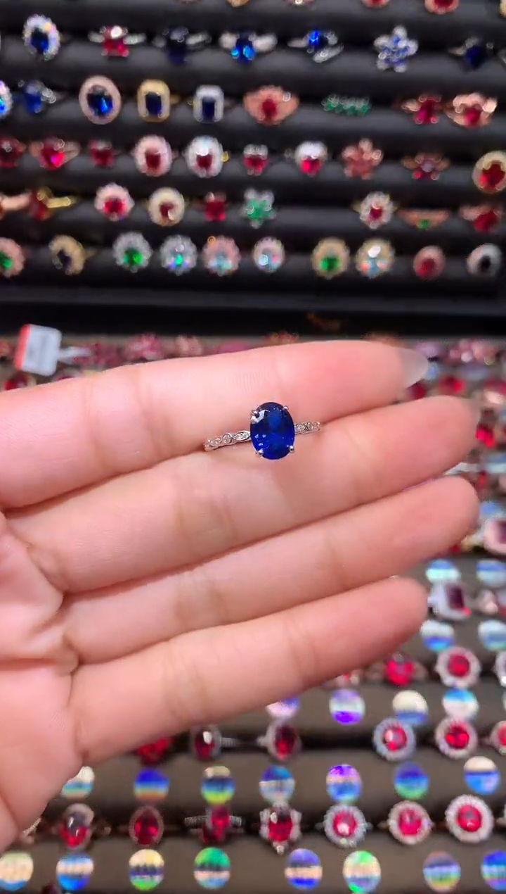 【闪购商品】蓝宝石戒指银S925镶嵌79
