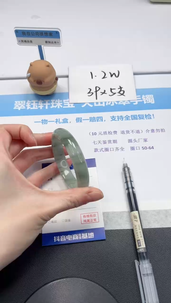 【闪购商品】石英质玉手镯未镶嵌V17-53.8