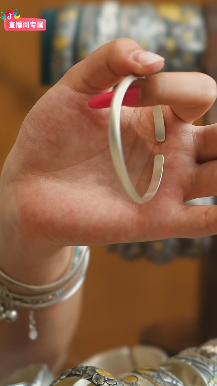 无足银素面足银999手镯