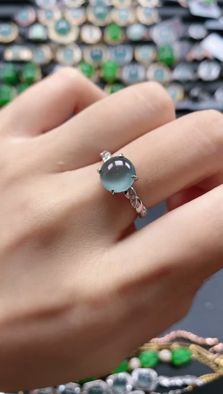 【闪购商品】翡翠戒指银S925镶嵌51151