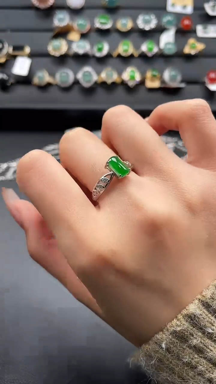 【闪购商品】翡翠戒指银S925镶嵌6435634