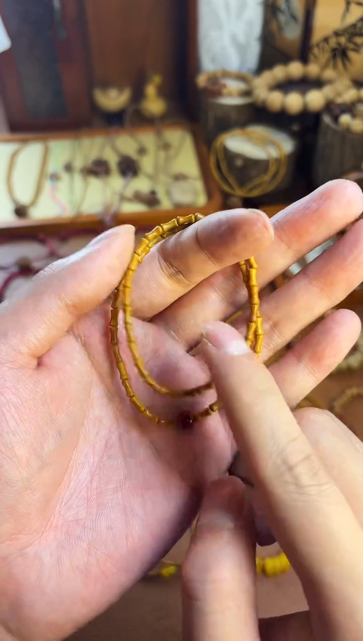 手串桃核竹节双圈砂砂