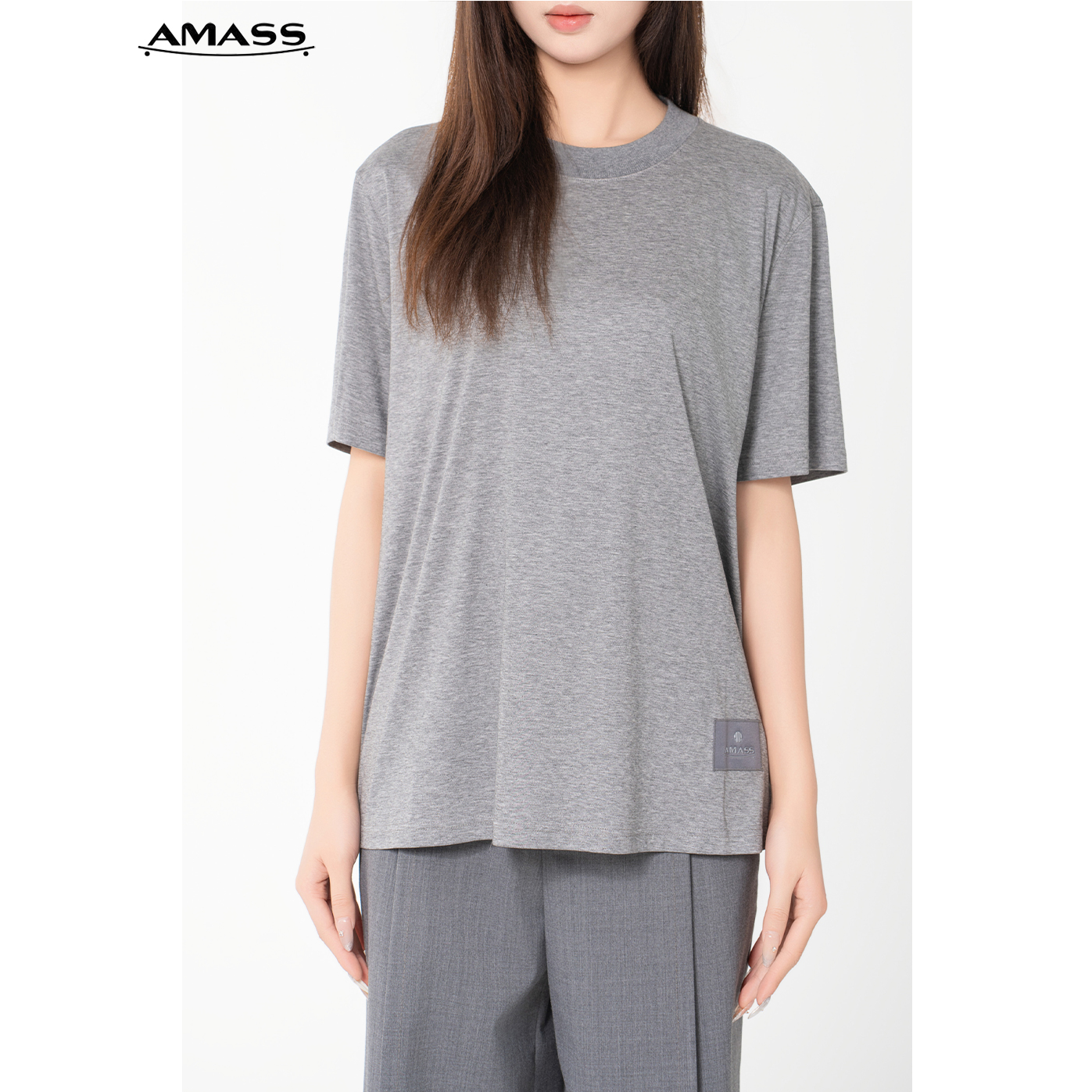 AMASS/阿玛施【DB】新款休闲时尚百搭夏季圆领短袖T恤女5300902