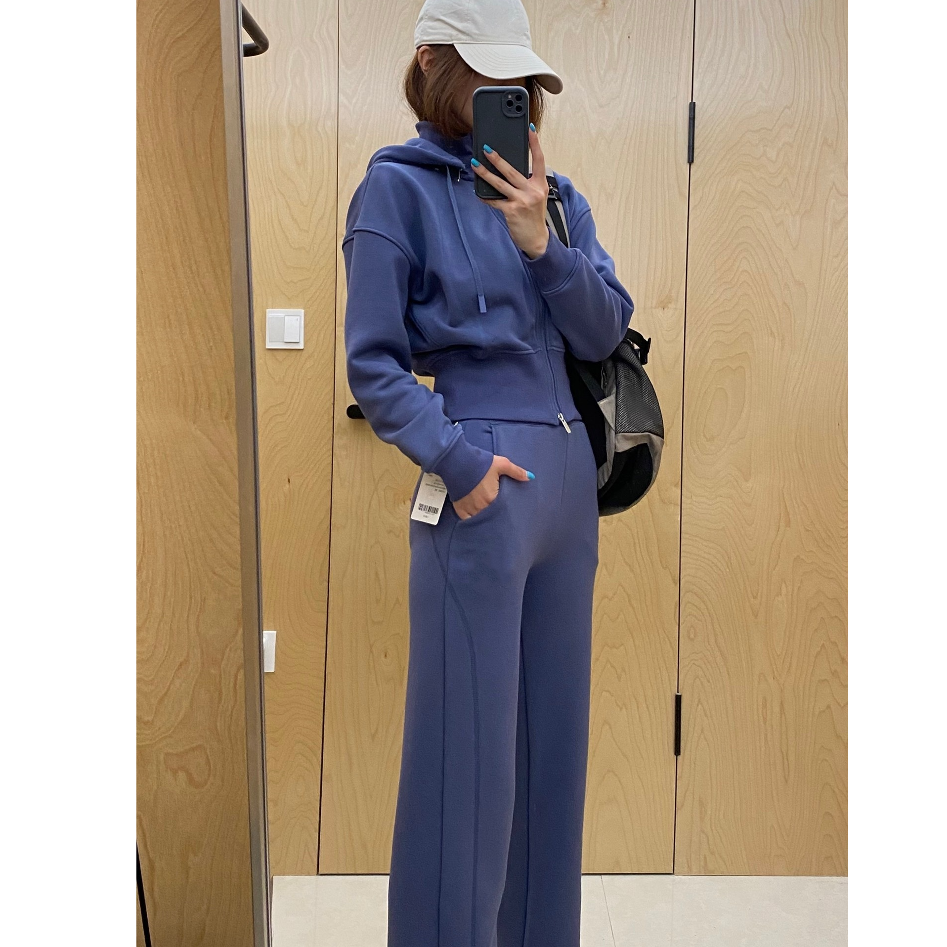 6075柠檬直筒弯刀裤女25秋冬新款加绒休闲运动高腰显瘦阔腿裤女