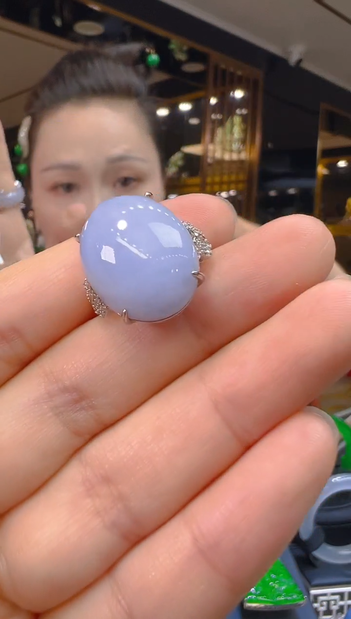 翡翠戒指银S925镶嵌015（多样性发其一）