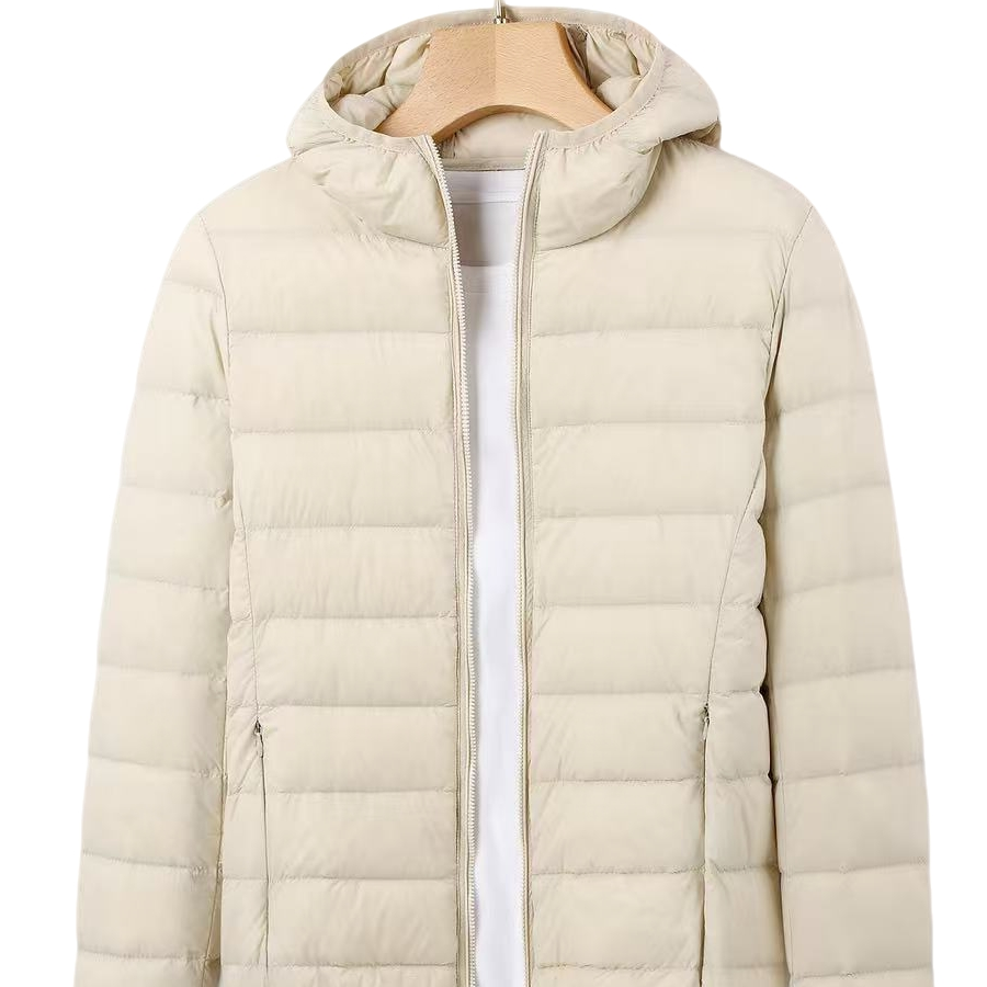 亚兰奴亚兰奴白鸭绒连帽立领时尚排骨款轻薄款羽绒服气质保暖短款