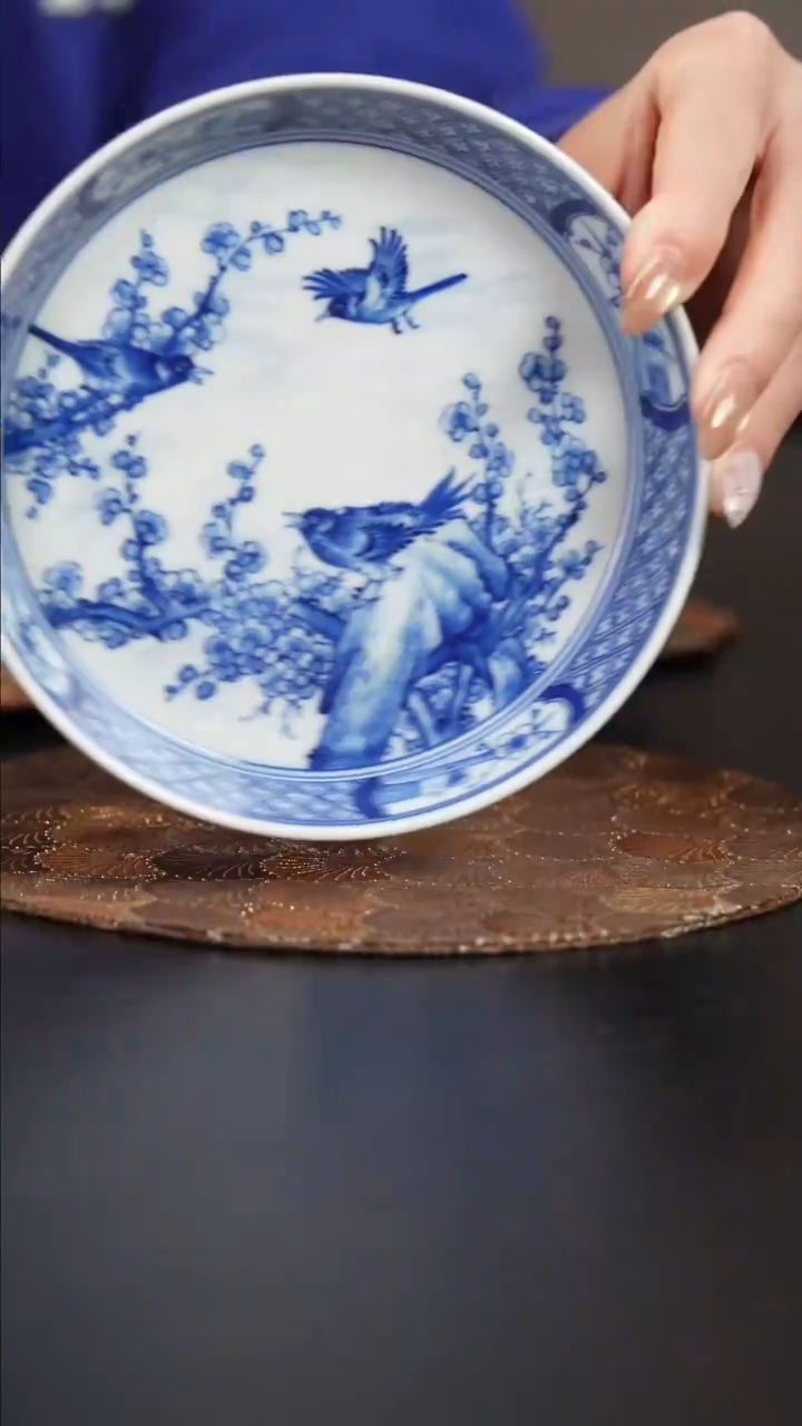 【闪购商品】杯看山柴窑青花喜上眉梢