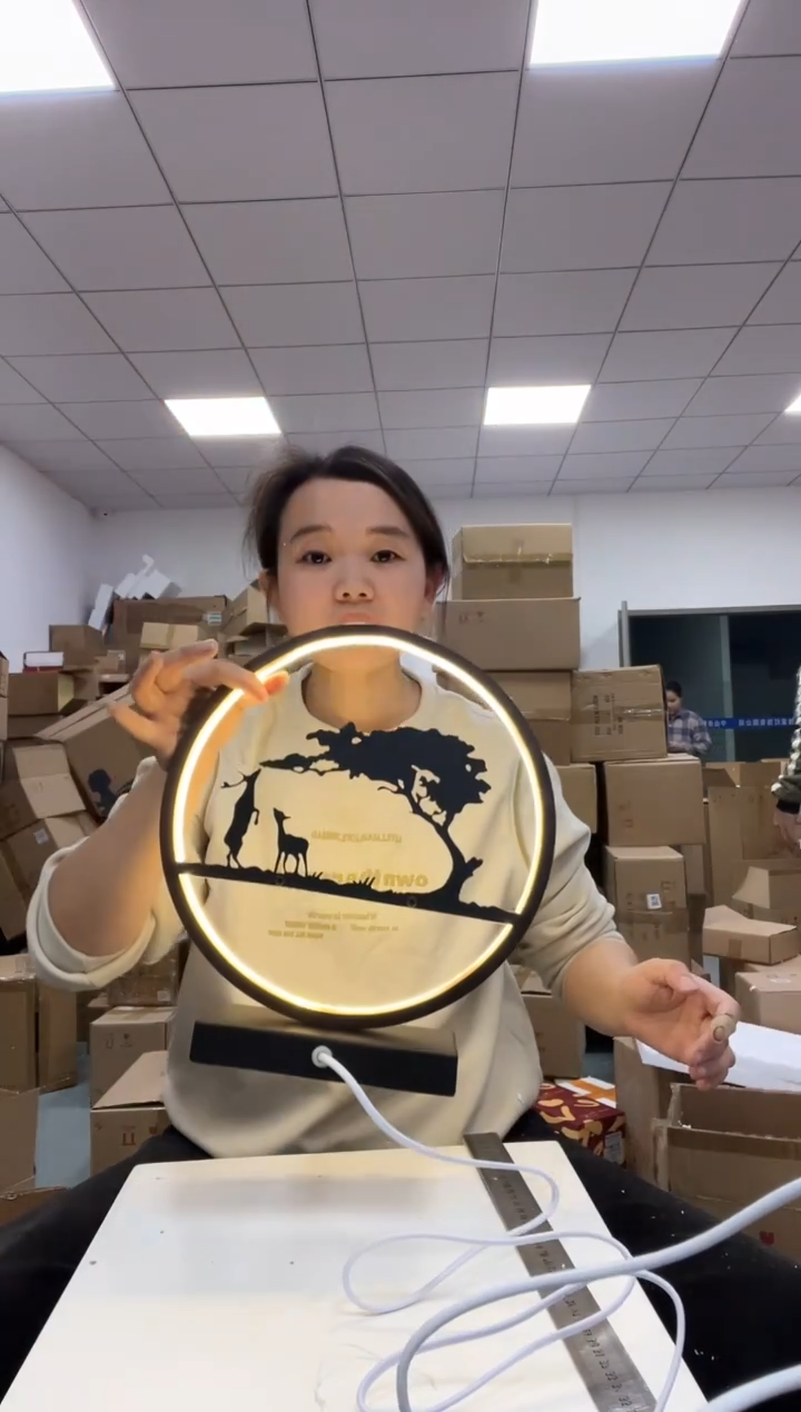 树脂母子鹿剪影灯