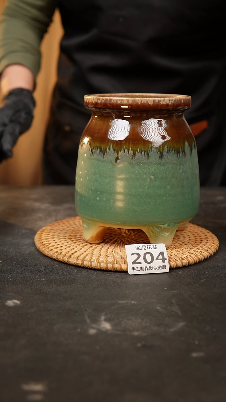 【闪购商品】瓷片泥泥陶瓷花盆 