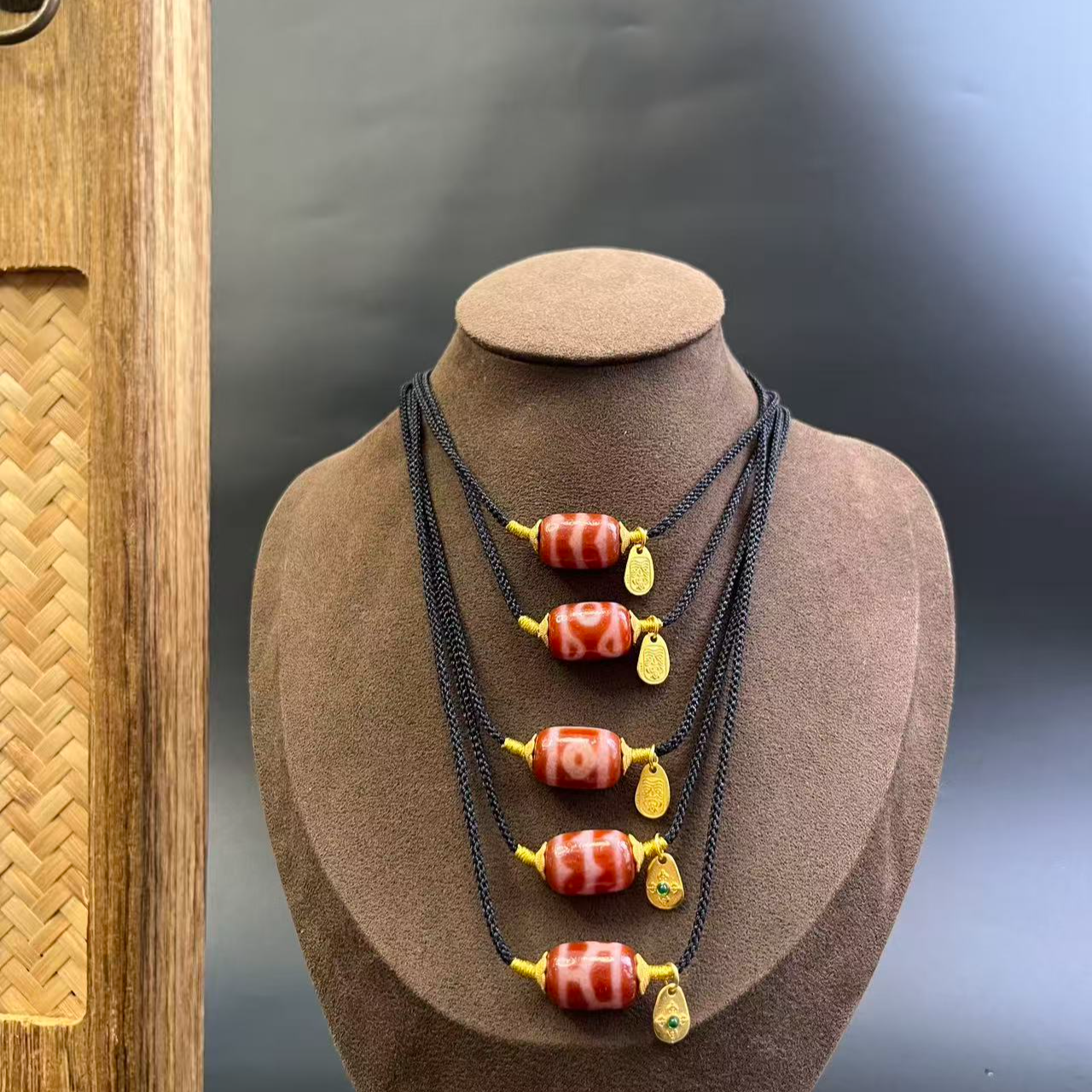 美泓精品高油红肉设计款系列时尚女士玛瑙天珠颈饰颈链