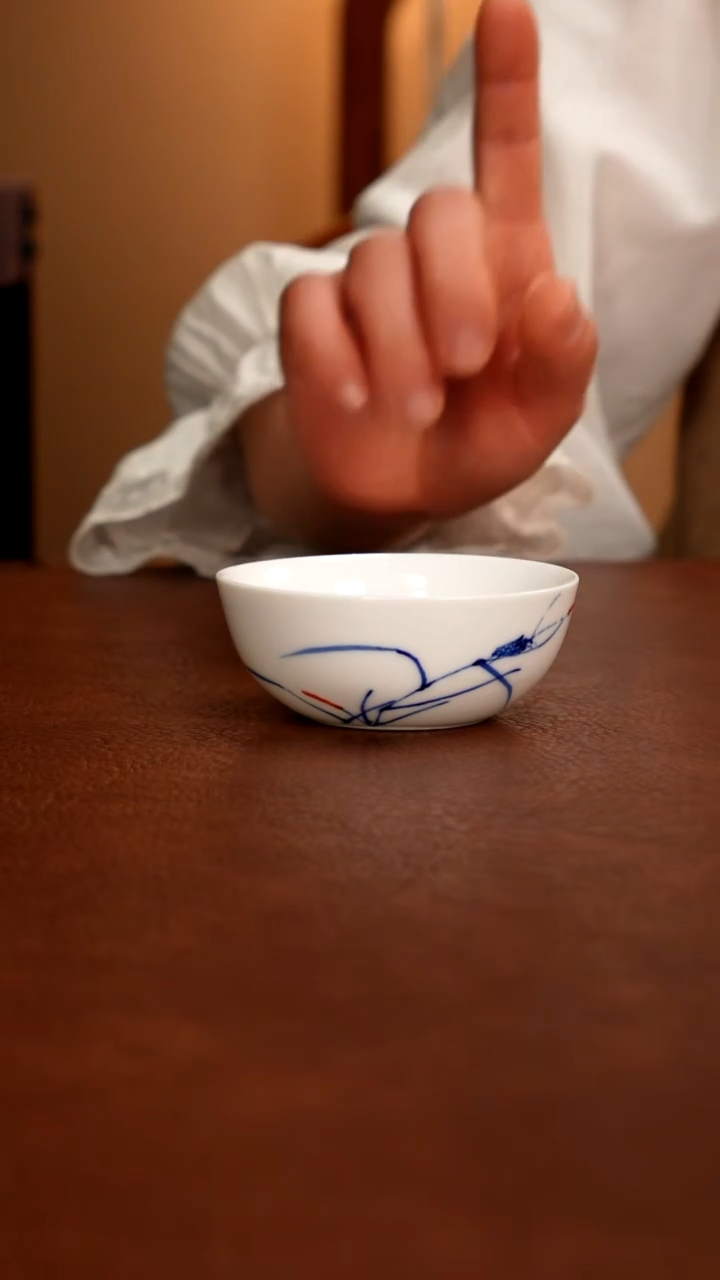 摆件陶景德镇瓷器，明成化青花瓷手绘茶具~