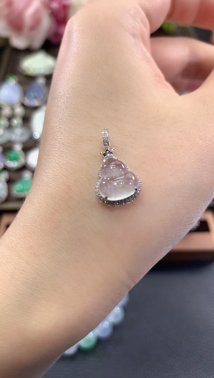 吊坠(不含链)18K金镶嵌翡翠b66   