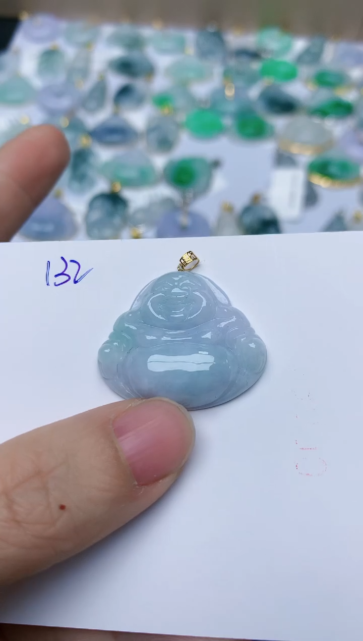 【闪购商品】翡翠颈饰18K金镶嵌天然翡翠A货    132