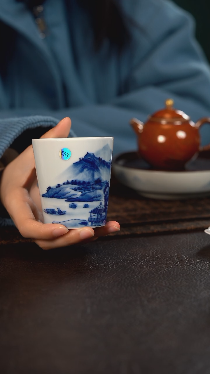 【闪购商品】杯653号HLX陶瓷山水大可乐杯 随机