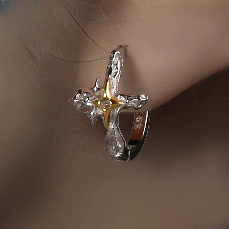 925银耳饰 纯银耳环气质星辰银饰小众设计师INS银耳饰品