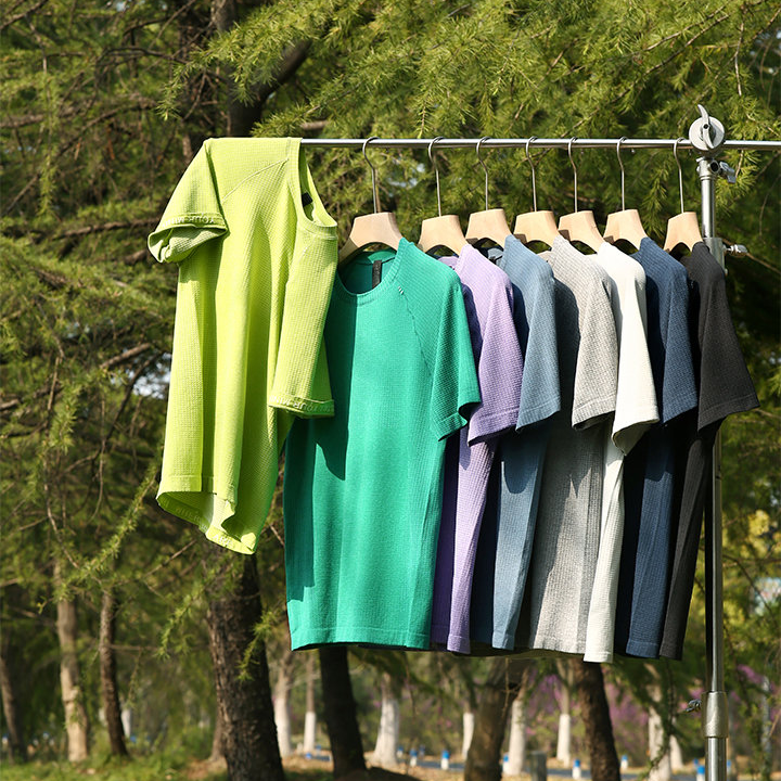 MIN SAN JIN夏透气速干户外运动插肩休闲短袖T恤男女