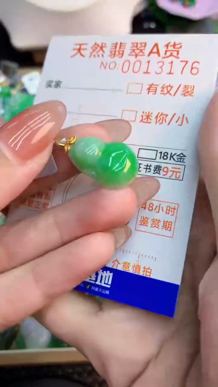 翡翠18K金镶嵌颈饰          1