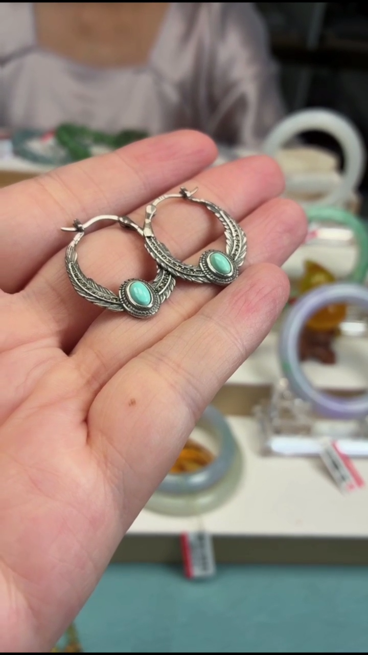 银S925镶嵌耳钉玛瑙/玉髓耳钩