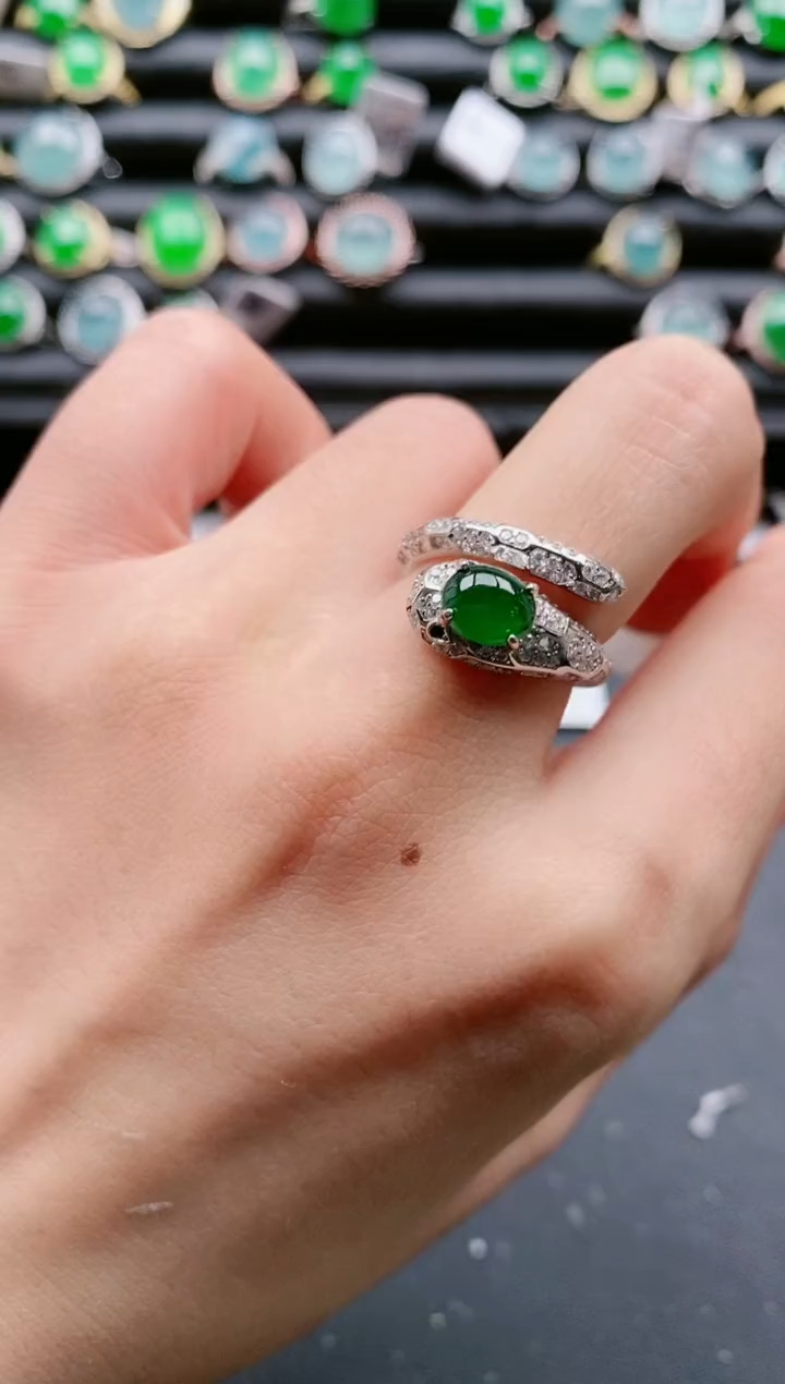 【闪购商品】翡翠戒指银S925镶嵌1111111