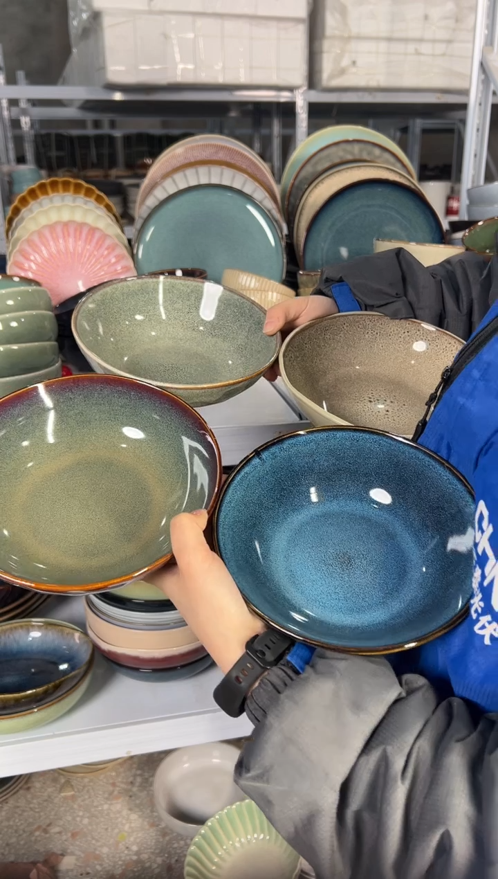 陶瓷外贸尾货瑕疵满20包邮X4 菜碗组合