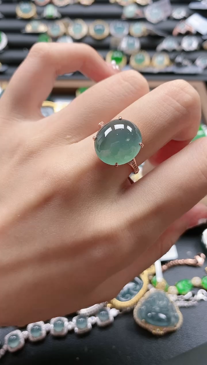 【闪购商品】翡翠戒指银S925镶嵌51511