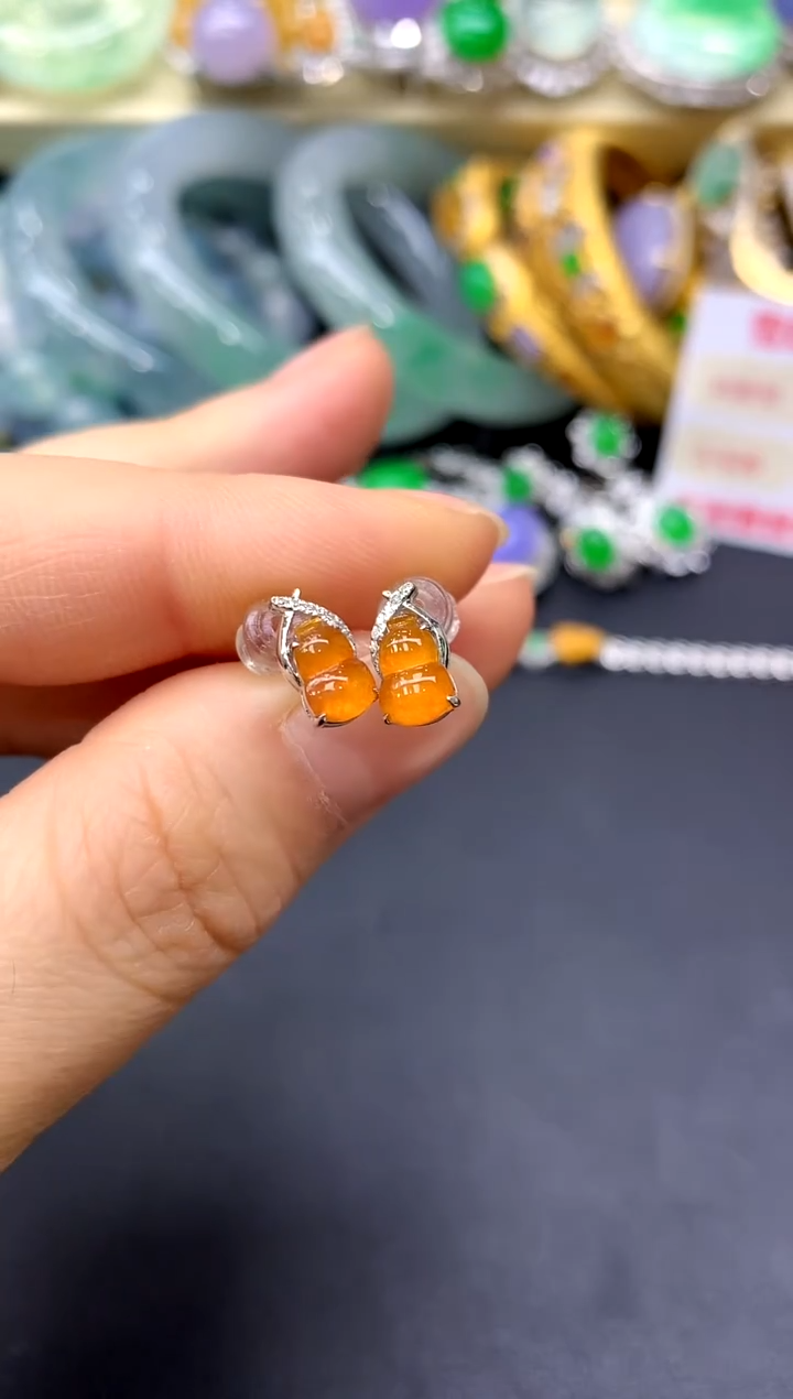 18K金镶嵌翡翠耳饰297-中国好珍宝