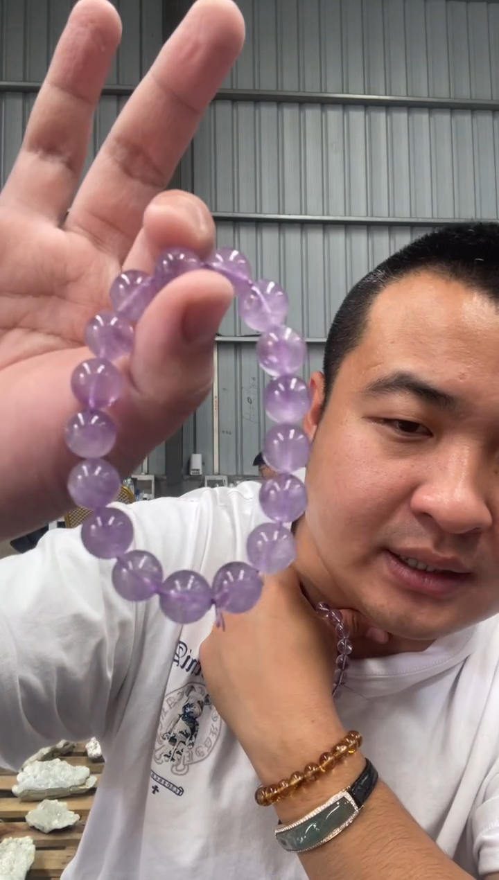 【闪购商品】紫晶原石未镶嵌天然紫水晶手串卡8mm拍2单99发1