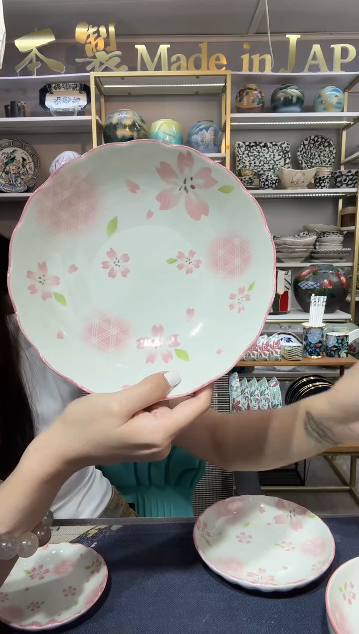 陶瓷樱花雨深盘20.7cm两支