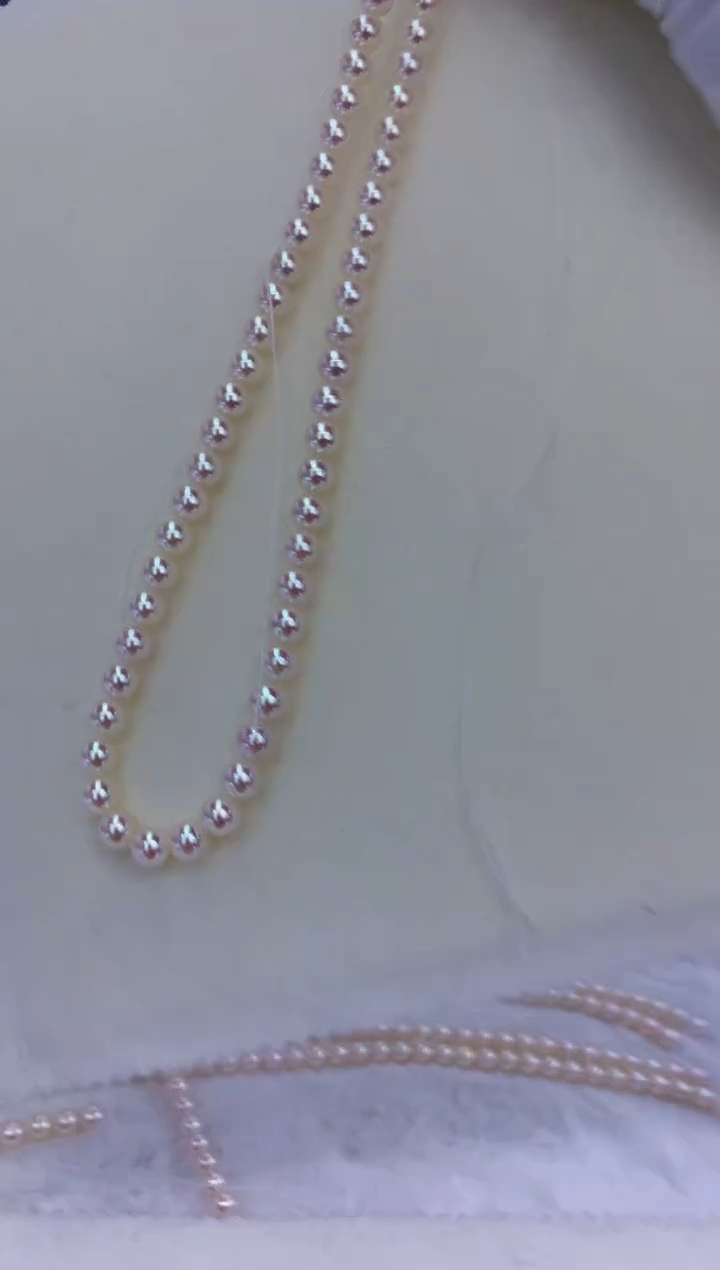 银S925镶嵌饰品海水珍珠橘**茶6-7满珠链·B类