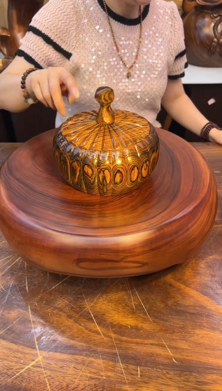 木花梨收纳罐南瓜型