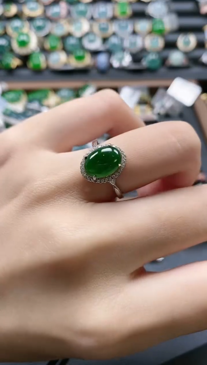 【闪购商品】翡翠戒指银S925镶嵌51511