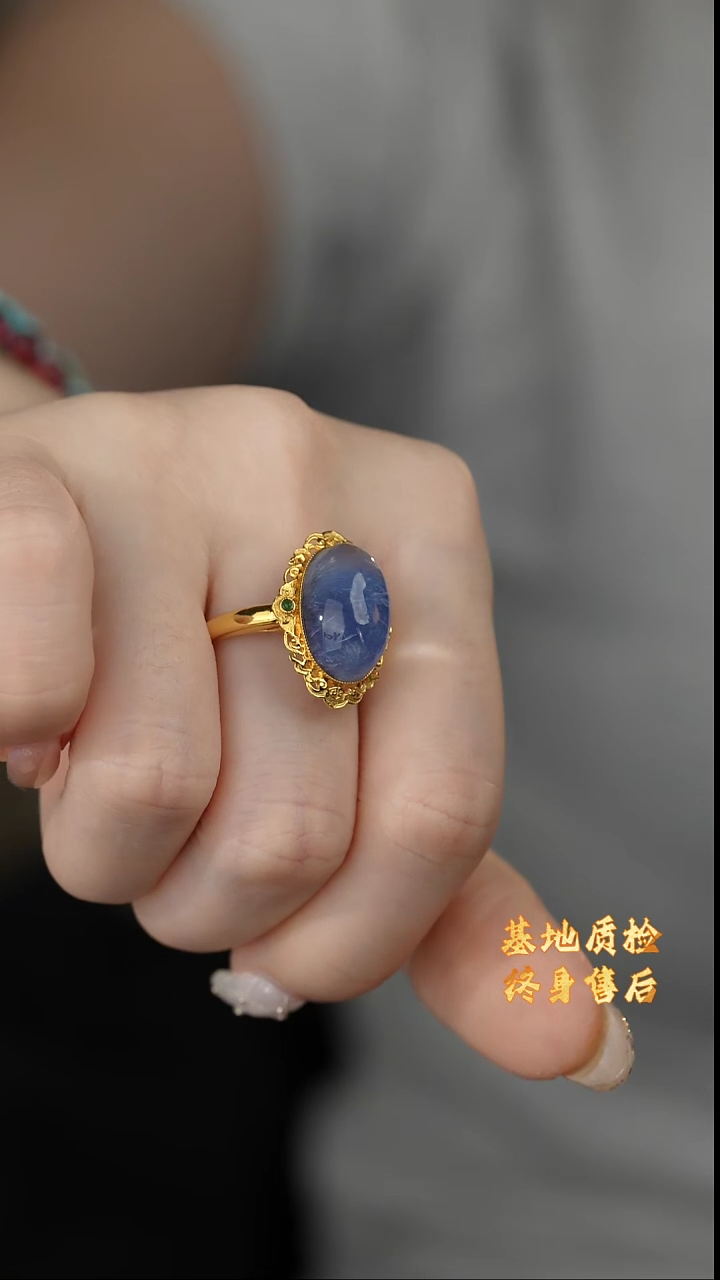 【闪购商品】水晶戒指18K金镶嵌E07（多样性发一件）