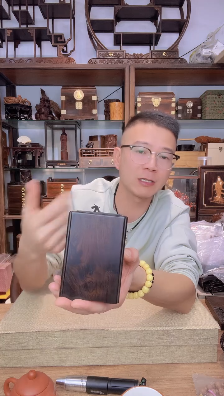 乌木类书架588紫光檀笔筒