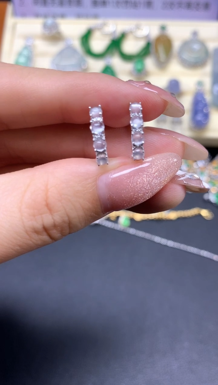 【闪购商品】翡翠耳饰18K金镶嵌耳饰|1550+155