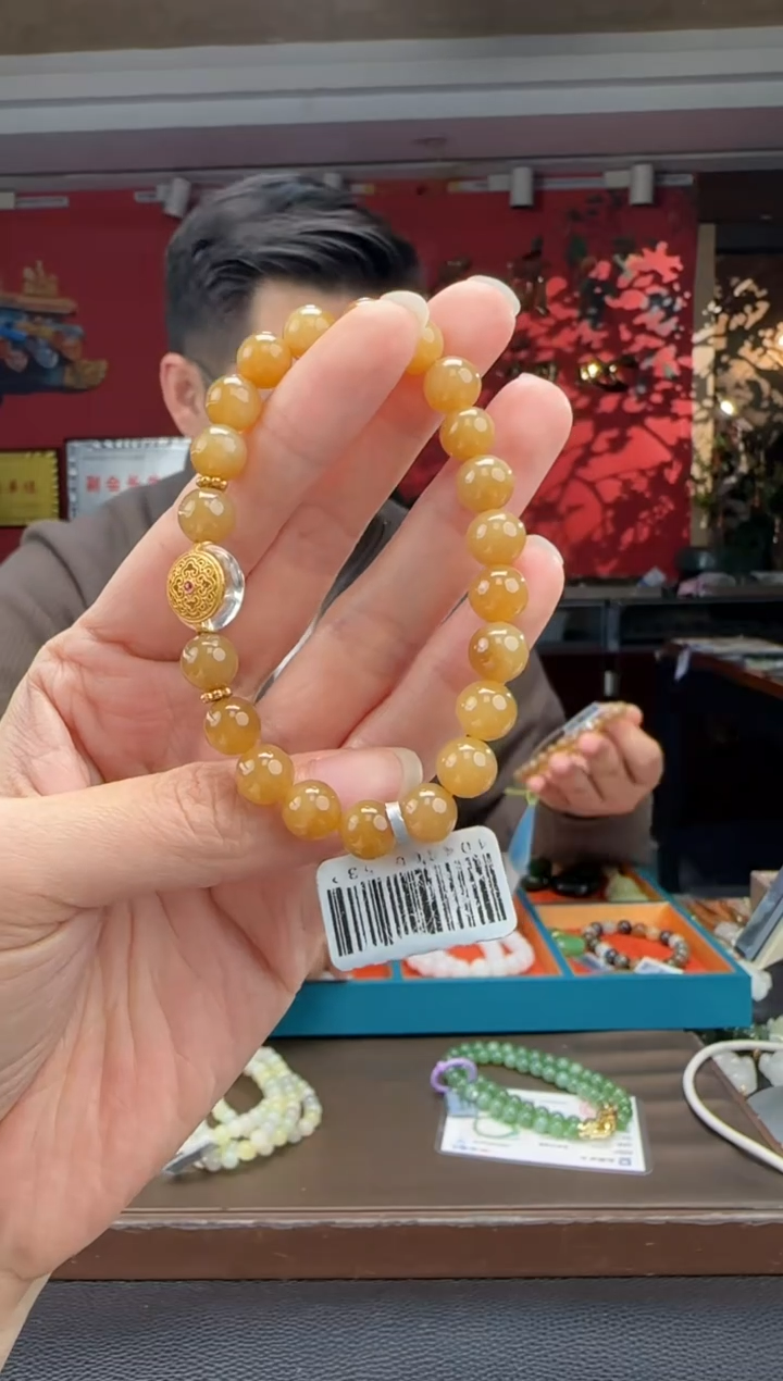 未镶嵌手链和田玉且末糖单圈手串