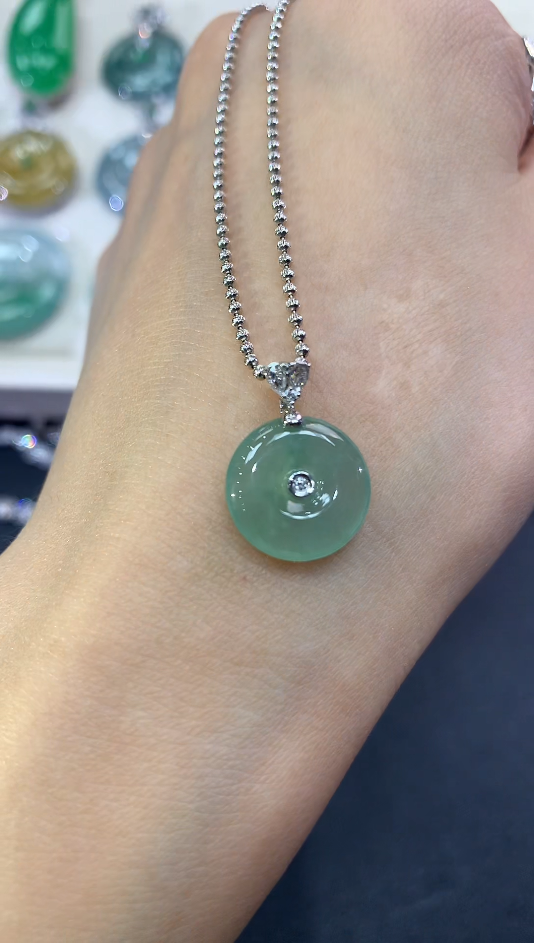 翡翠吊坠(不含链)18K金镶嵌a66多样性一件发货-6