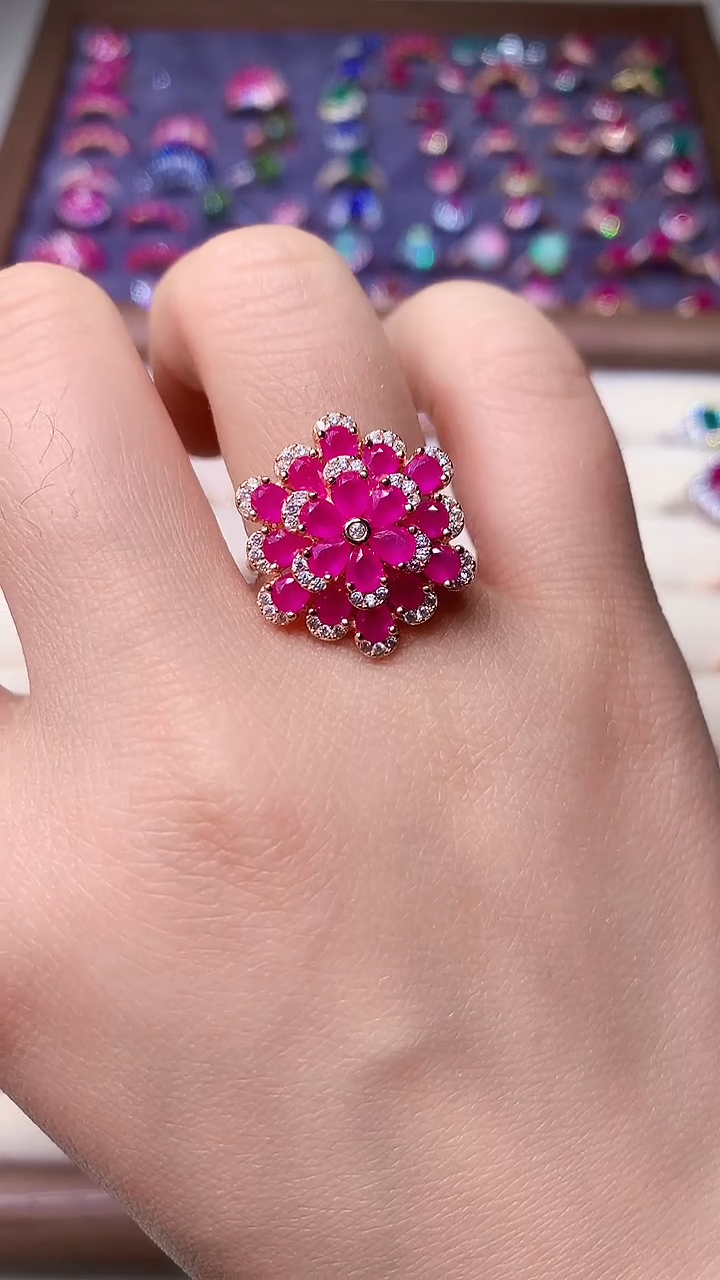 【闪购商品】红宝石戒指银S925镶嵌000