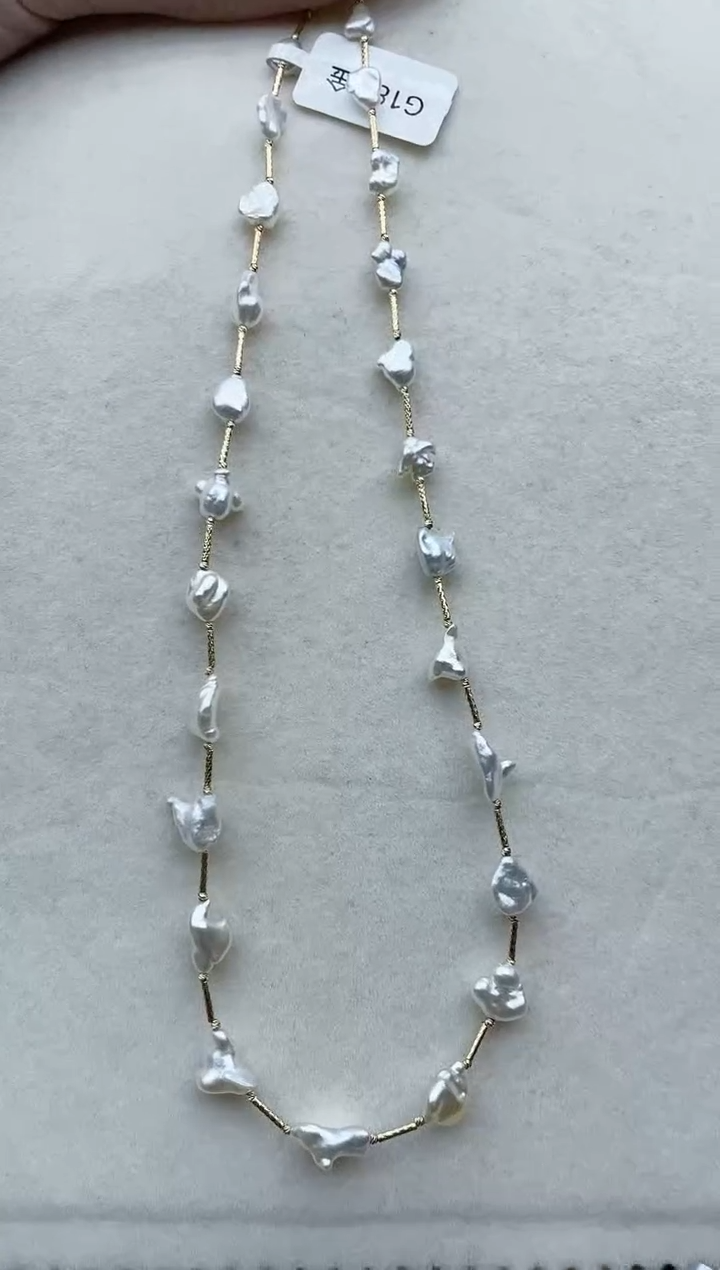 【闪购商品】海水珍珠项链18K金镶嵌Y78