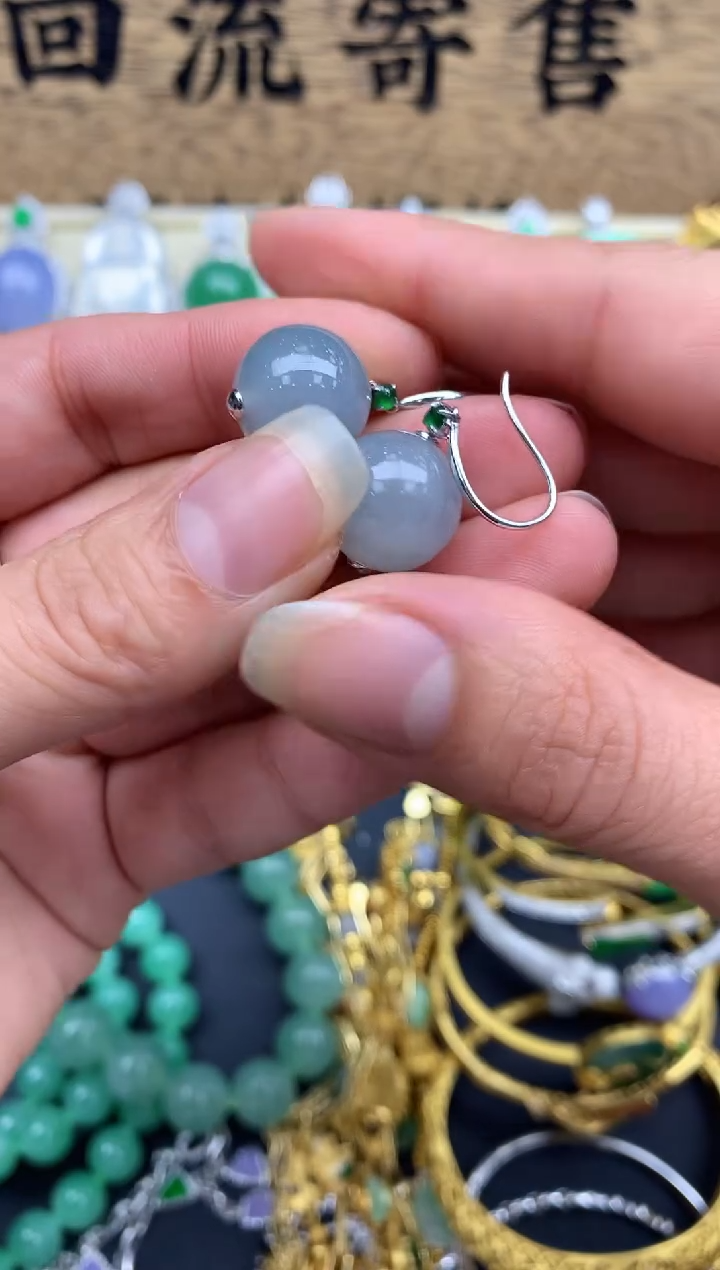 【闪购商品】翡翠耳饰18K金镶嵌266-中国好珍宝