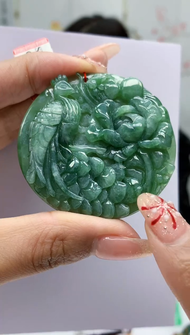 【闪购商品】定制翡翠未镶嵌4852MM-毛货挂件89