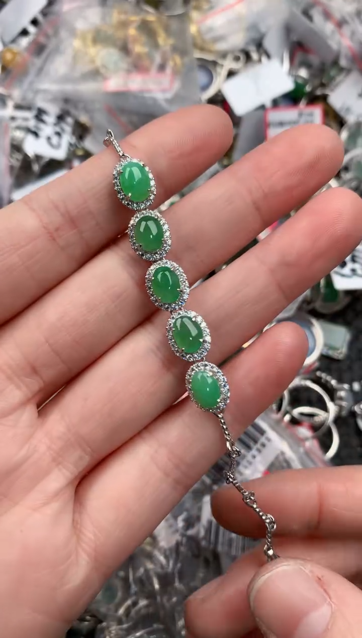 银S925镶嵌戒指翡翠10-10-10    4