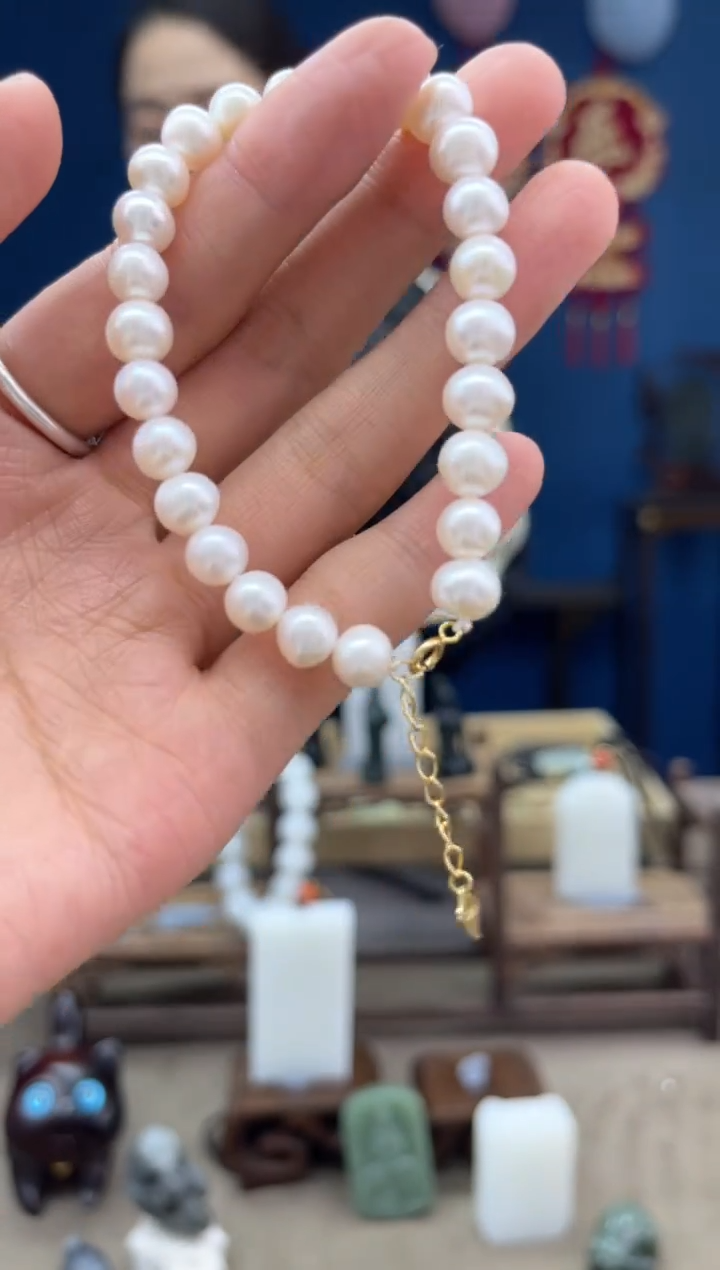 【闪购商品】淡水珍珠手绳银S925镶嵌1