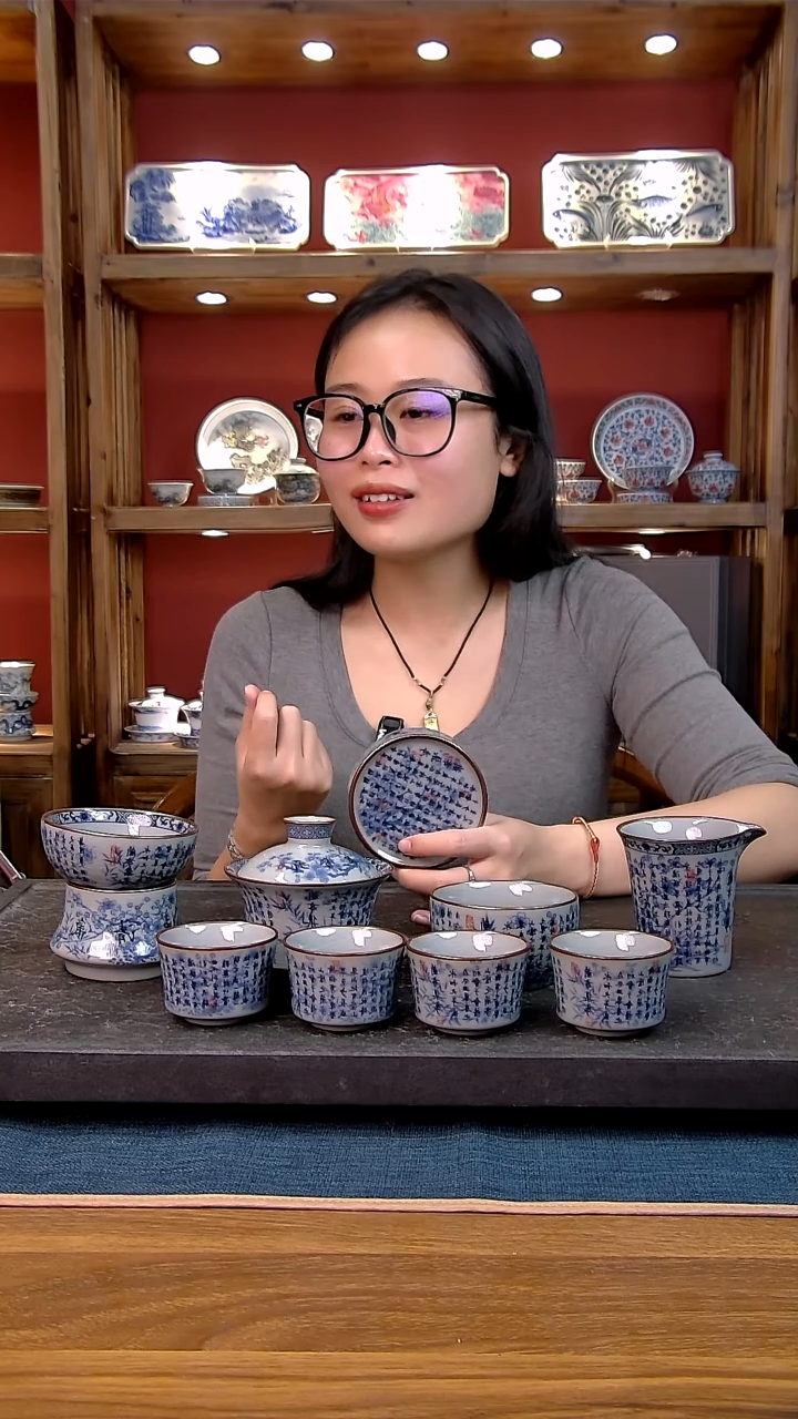 简装家用款9件套 老陶泥开片纹陶瓷茶具