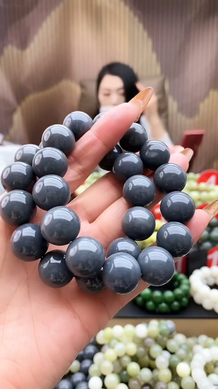 未镶嵌手串和田玉墨玉莫兰迪16多样性发货拍一发一