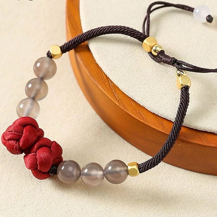 布艺手链 【手链】手工编织可调节复古国风非金属布艺手链