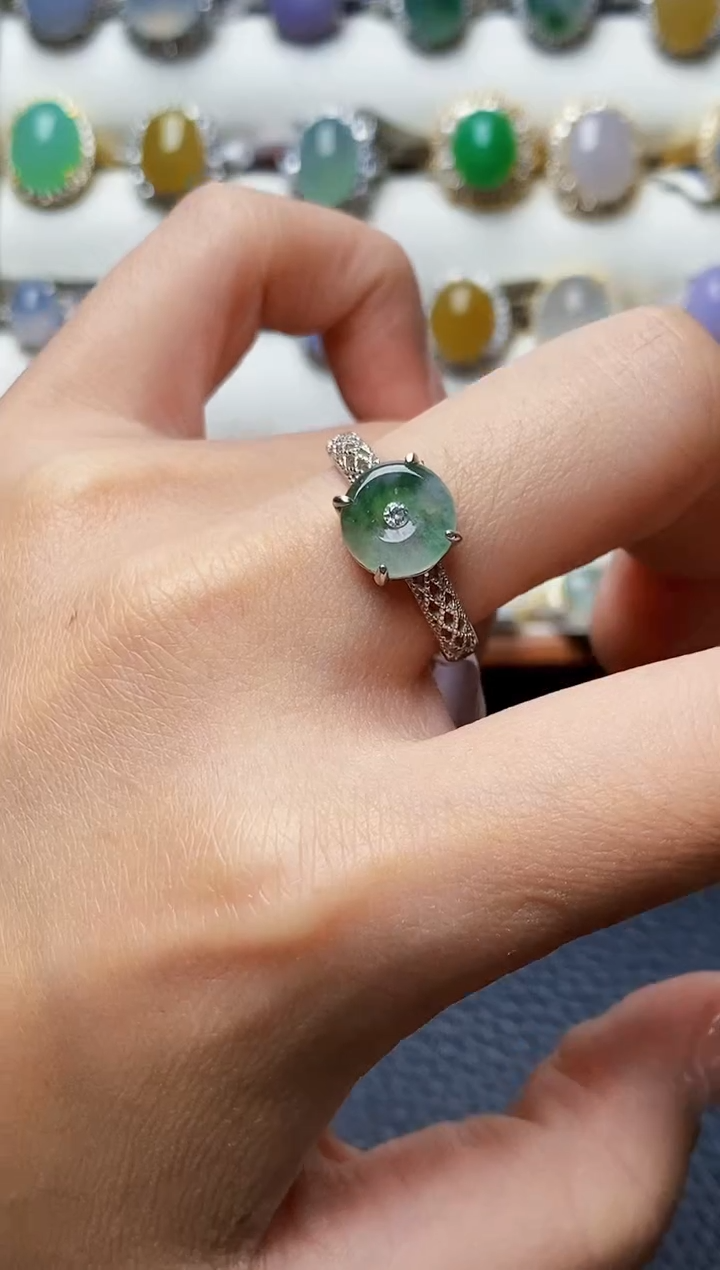 银S925镶嵌戒指翡翠1071