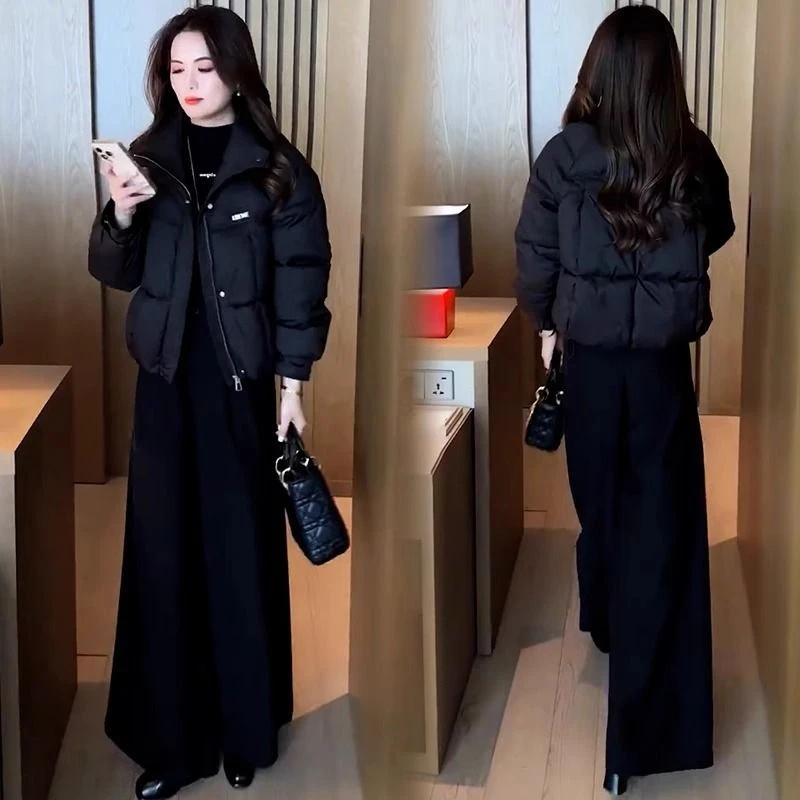 808女士新款时尚洋气立领加厚棉服