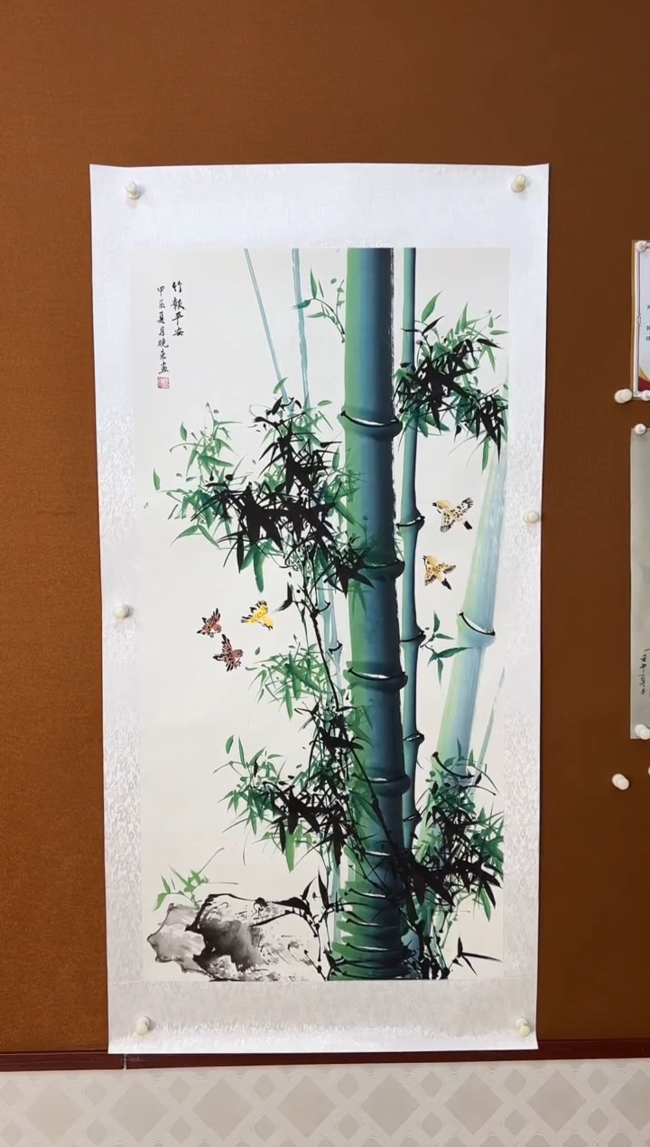 【闪购商品】国画竹报平安纯手绘无框