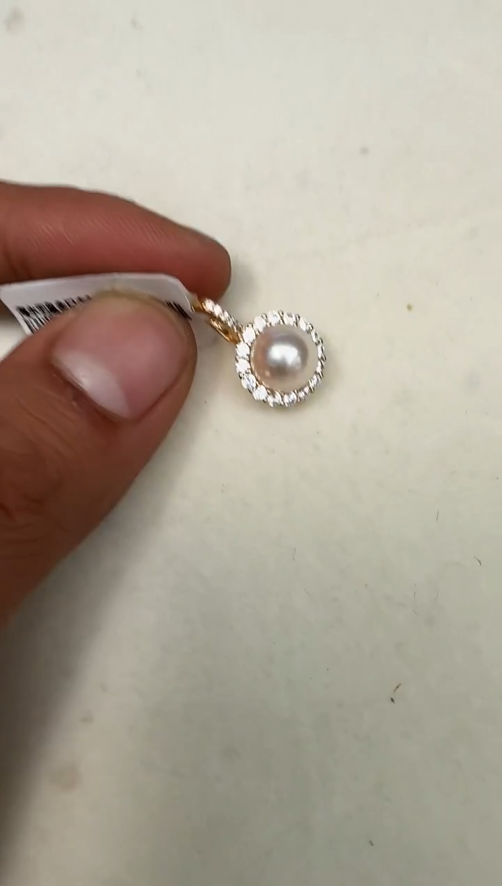 颈饰银S925镶嵌海水珍珠吊坠